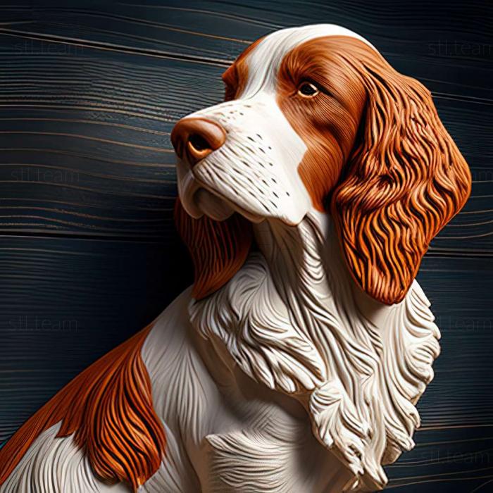 3D model Irish Red and White Setter dog (STL)